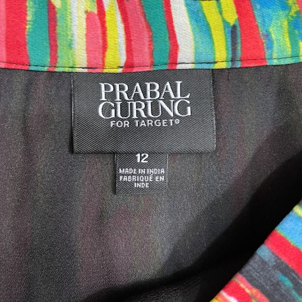 Prabal‎ Gurug 12 Colorful Lined Skirt Black Lace Polyester Nylon Lined - Picture 2 of 4